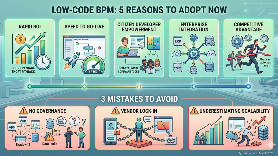 Uniksystem low-code BPM visual process editor enabling citizen developers to automate business workflows with enterprise integration