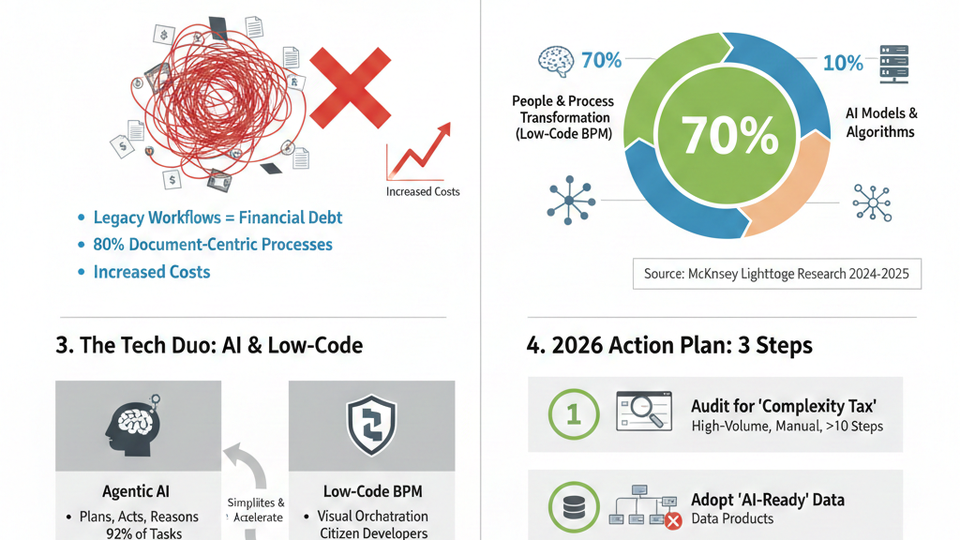Uniksystem platform enabling AI low-code BPM to eliminate process debt through hyperautomation and citizen development