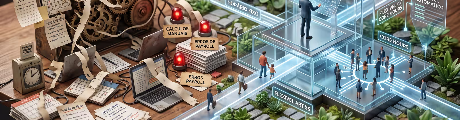 Working hours management in Portugal unified in UnikPeople, covering fixed, exempt and flexible arrangements with automatic payroll